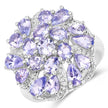 3.35 Carat Genuine Tanzanite .925 Sterling Silver Ring
