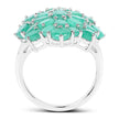 5.88 Carat Genuine Emerald .925 Sterling Silver Ring