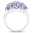 7.08 Carat Genuine Tanzanite .925 Sterling Silver Ring