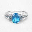 2.72 Carat Genuine London Blue Topaz and Blue Diamond .925 Sterling Silver Ring