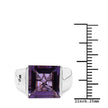 5.21 Carat Genuine Amethyst & White Diamond .925 Sterling Silver Ring