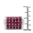 3.01 Carat Genuine Ruby & White Diamond .925 Sterling Silver Ring