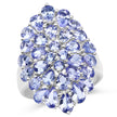 4.62 Carat Genuine Tanzanite .925 Sterling Silver Ring