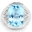 12.10 Carat Genuine Blue Topaz .925 Sterling Silver Ring