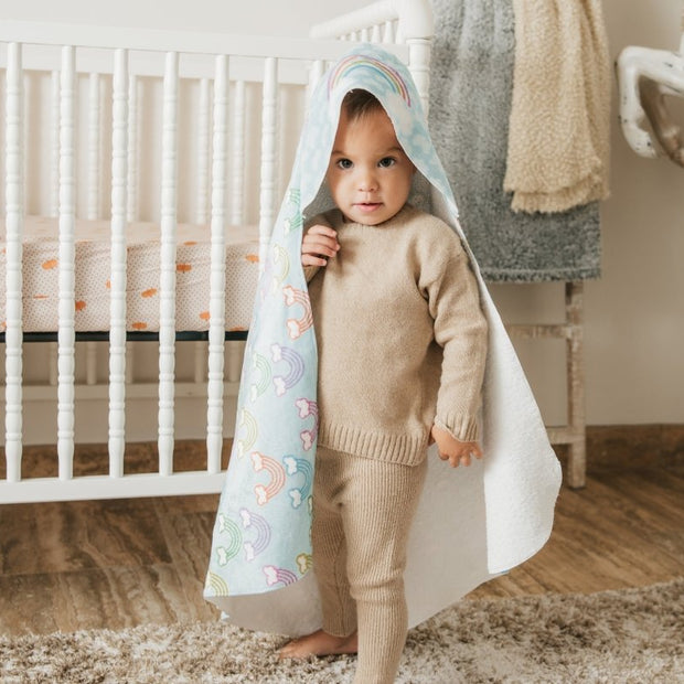 Rainbow Hooded Baby Towel - Hooded Towels - Custom Crafting Alliance, LLC