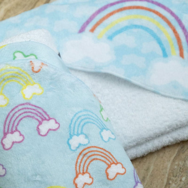 Rainbow Hooded Baby Towel - Hooded Towels - Custom Crafting Alliance, LLC