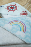 Rainbow Hooded Baby Towel - Hooded Towels - Custom Crafting Alliance, LLC