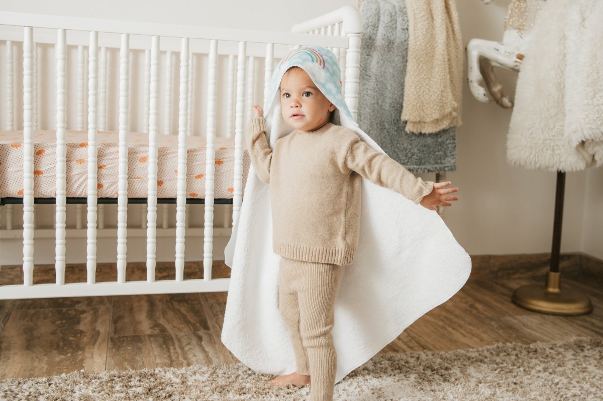 Rainbow Hooded Baby Towel - Hooded Towels - Custom Crafting Alliance, LLC
