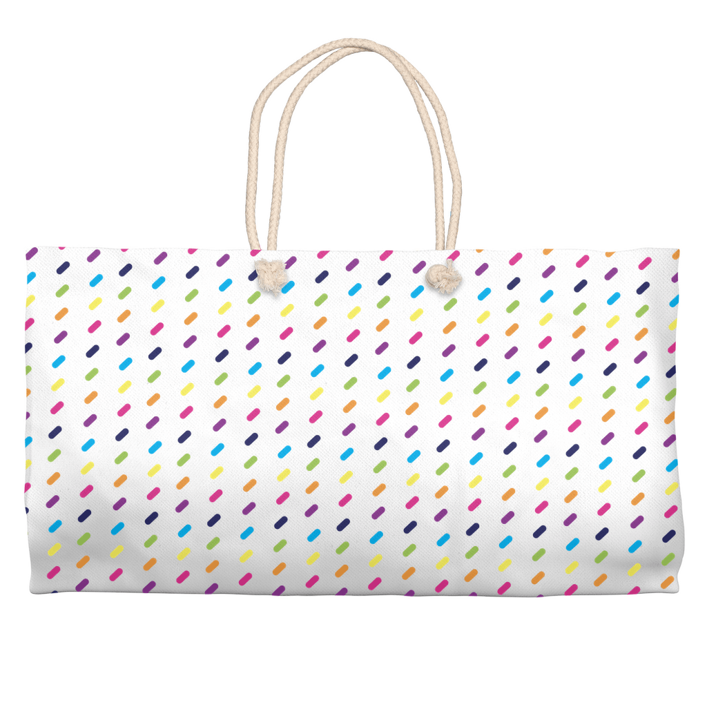 Rainbow Sprinkles Summer Weekender Tote - Custom Crafting Alliance, LLC