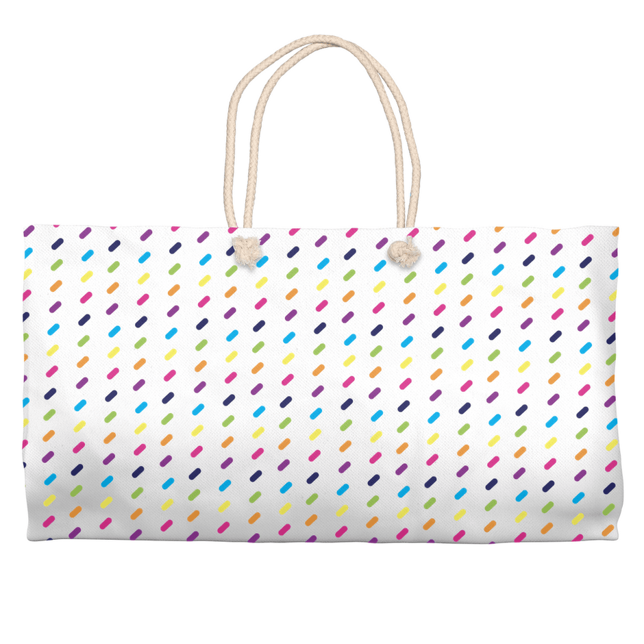 Rainbow Sprinkles Summer Weekender Tote - Custom Crafting Alliance, LLC