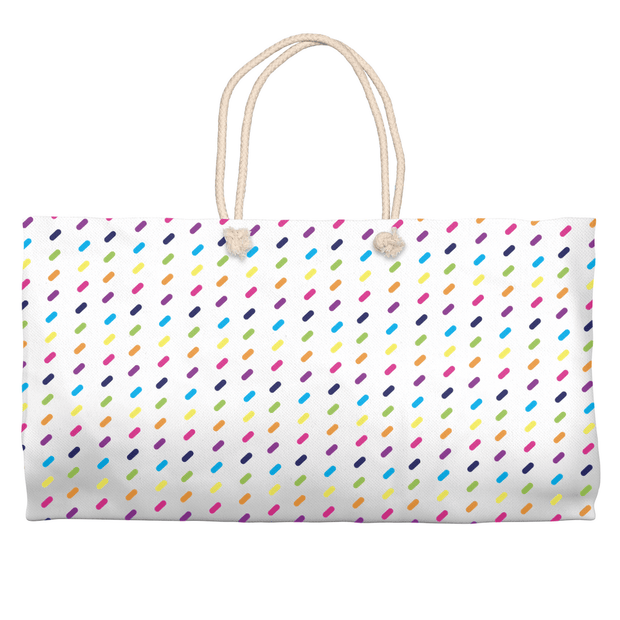 Rainbow Sprinkles Summer Weekender Tote - Custom Crafting Alliance, LLC