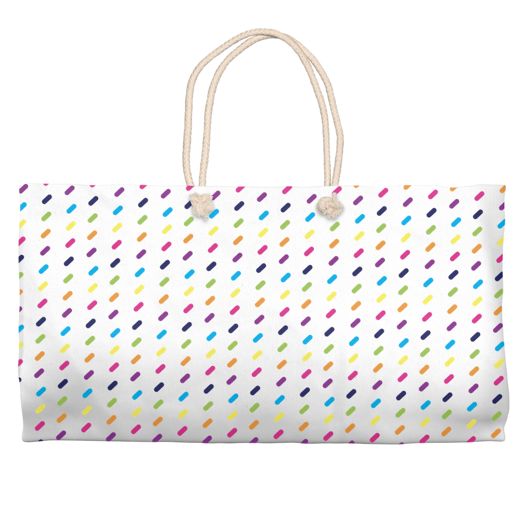 Rainbow Sprinkles Summer Weekender Tote - Custom Crafting Alliance, LLC
