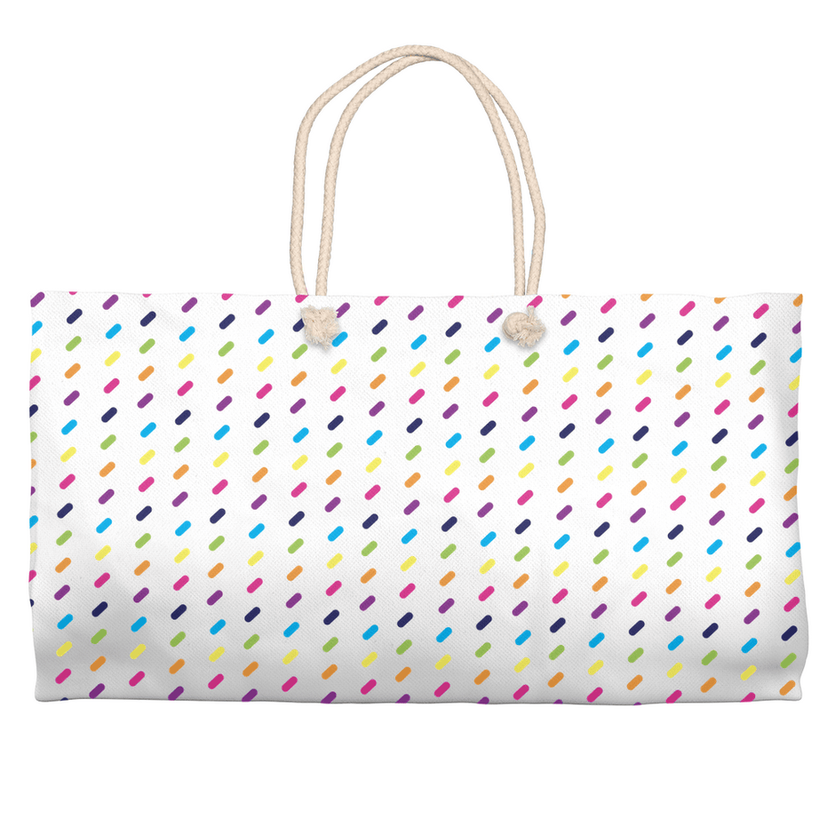 Rainbow Sprinkles Summer Weekender Tote - Custom Crafting Alliance, LLC