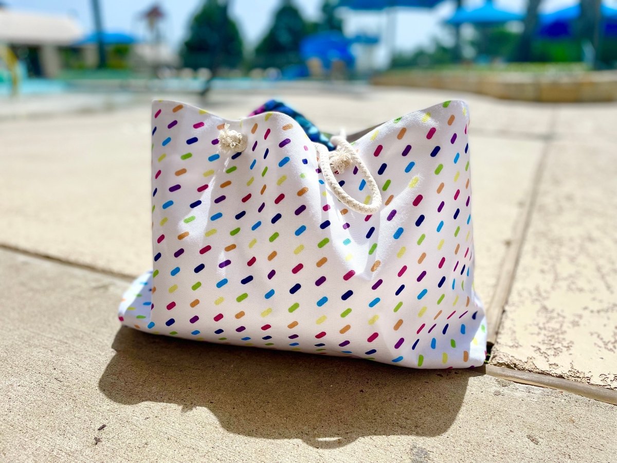 Rainbow Sprinkles Summer Weekender Tote - Custom Crafting Alliance, LLC