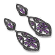 5.74 Carat Genuine Amethyst and Black Spinel .925 Sterling Silver Earrings