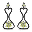 6.93 Carat Genuine Peridot and Black Spinel .925 Sterling Silver Earrings