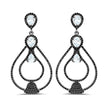 8.81 Carat Genuine Blue Topaz and Black Spinel .925 Sterling Silver Earrings