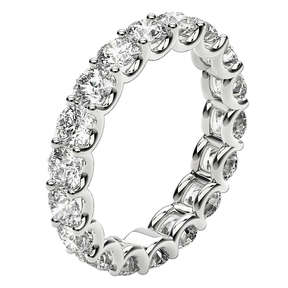 Round Cut Lab Grown Diamond Eternity Ring in 14k White Gold (2 cttw FG/VS2) - Rings - Custom Crafting Alliance, LLC