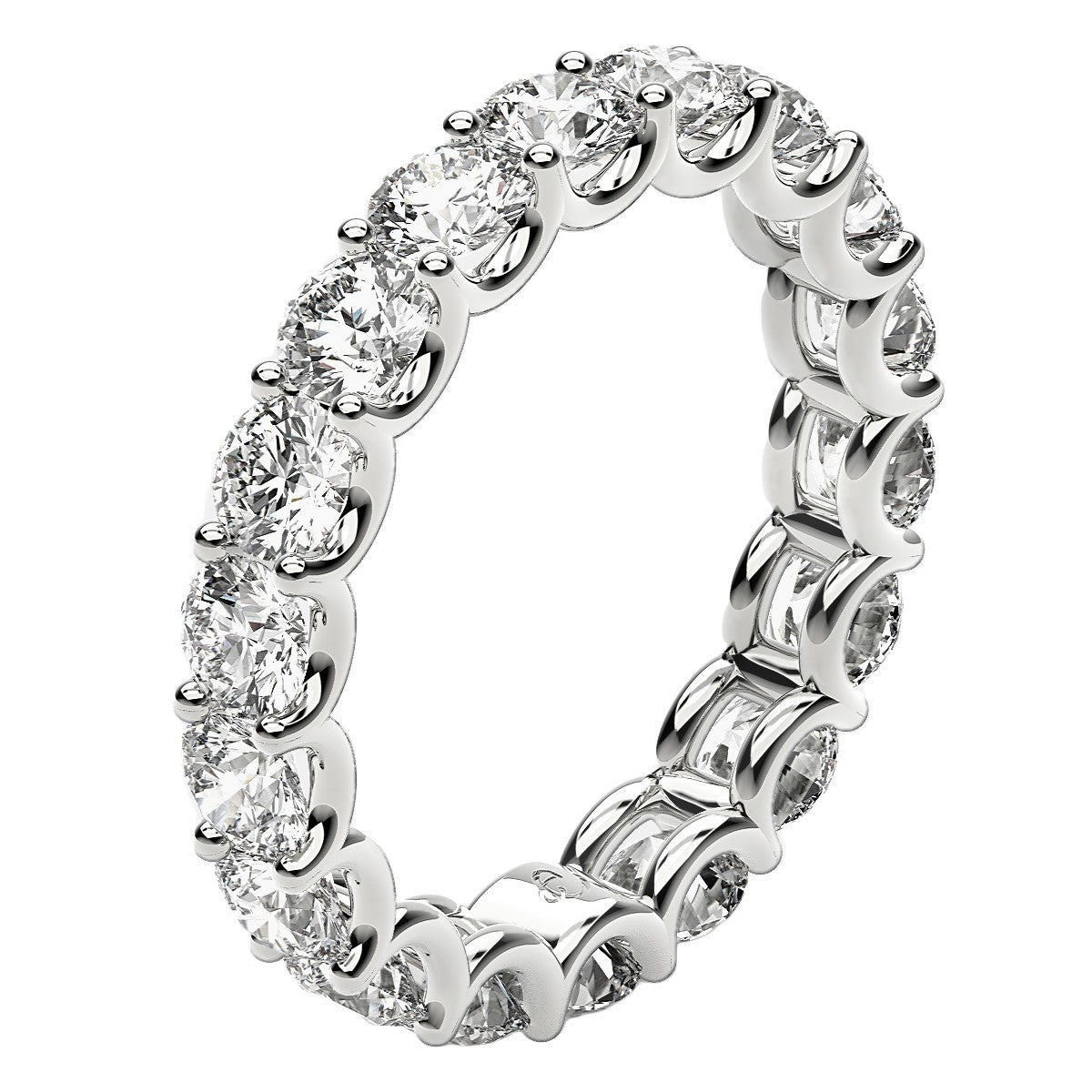 Round Cut Lab Grown Diamond Eternity Ring in 14k White Gold (2 cttw FG/VS2) - Rings - Custom Crafting Alliance, LLC