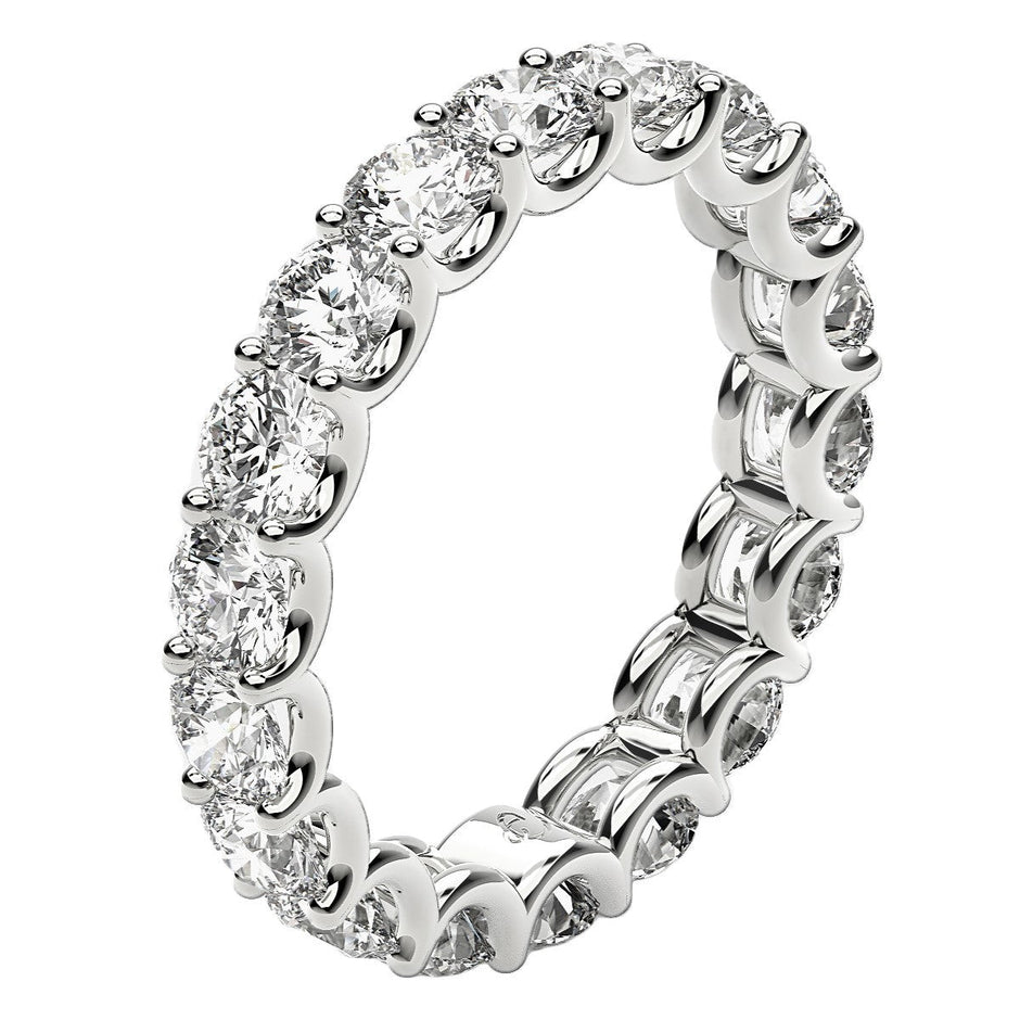 Round Cut Lab Grown Diamond Eternity Ring in 14k White Gold (2 cttw FG/VS2) - Rings - Custom Crafting Alliance, LLC