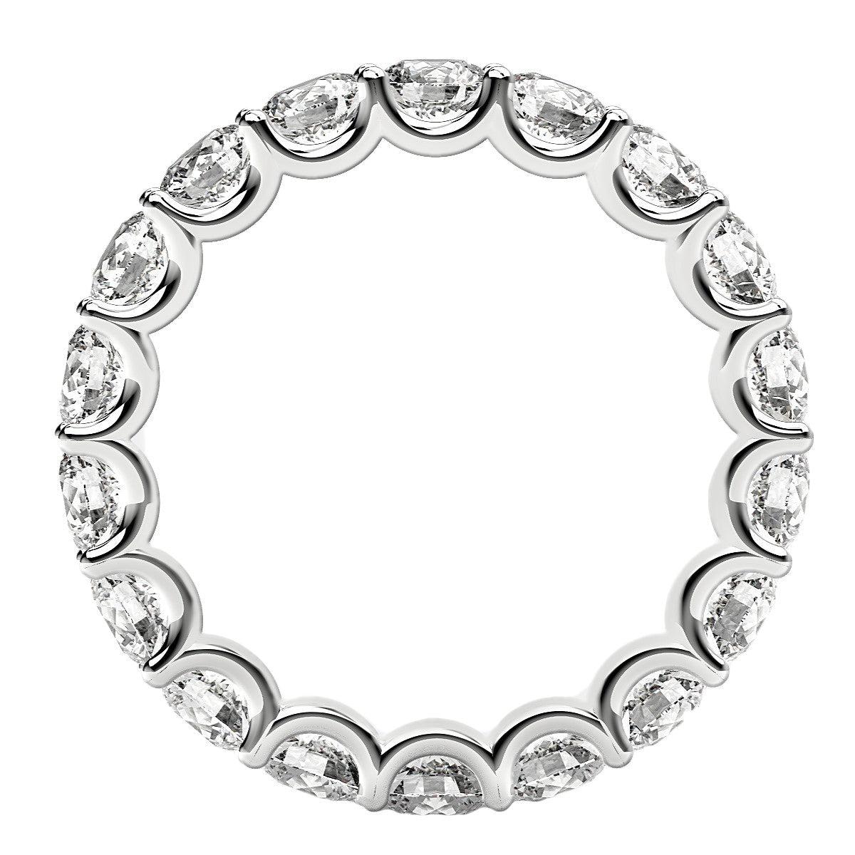 Round Cut Lab Grown Diamond Eternity Ring in 14k White Gold (2 cttw FG/VS2) - Rings - Custom Crafting Alliance, LLC