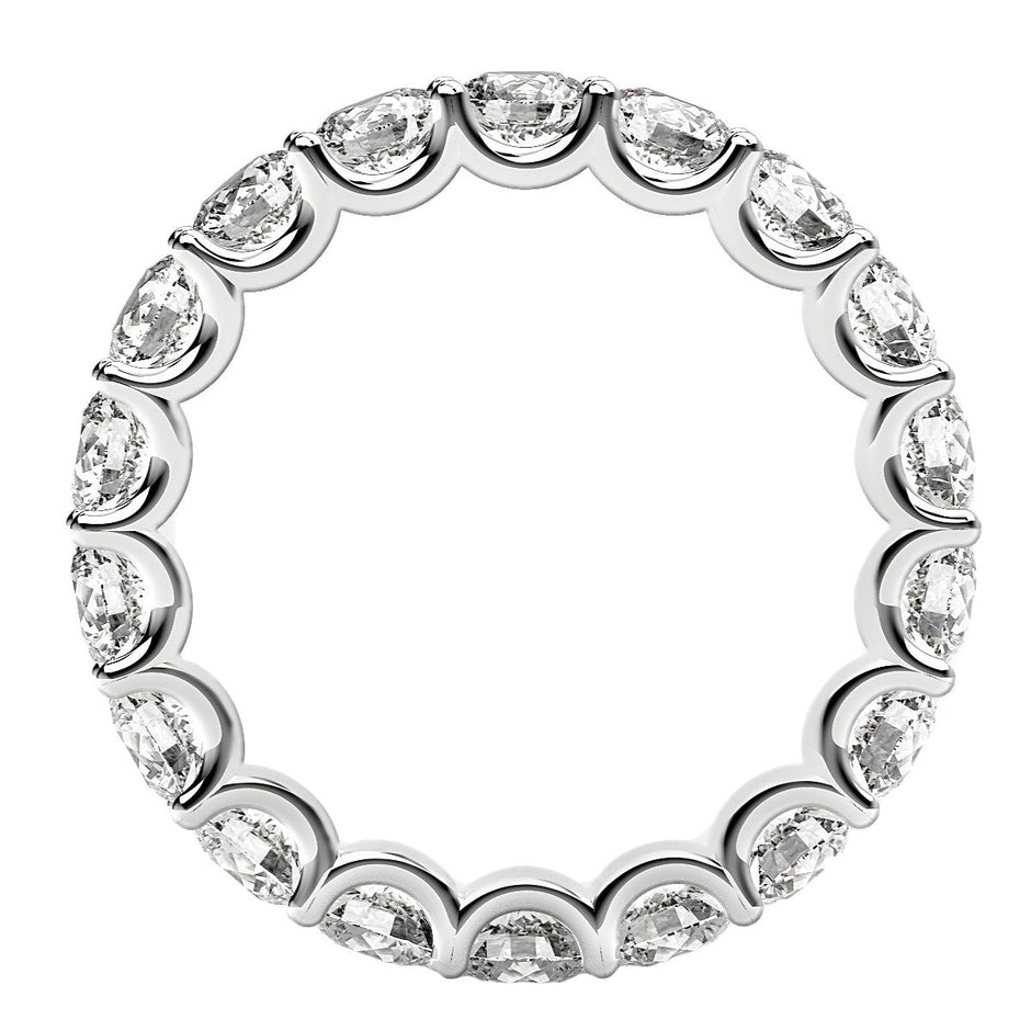 Round Cut Lab Grown Diamond Eternity Ring in 14k White Gold (2 cttw FG/VS2) - Rings - Custom Crafting Alliance, LLC