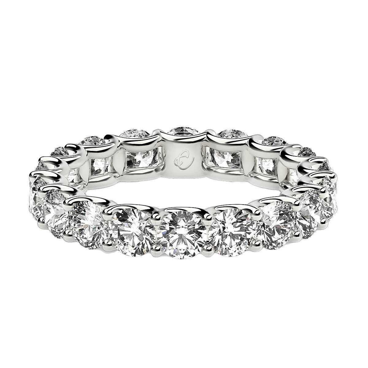 Round Cut Lab Grown Diamond Eternity Ring in 14k White Gold (2 cttw FG/VS2) - Rings - Custom Crafting Alliance, LLC