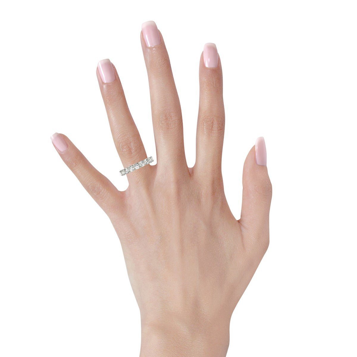 Round Cut Lab Grown Diamond Eternity Ring in 14k White Gold (2 cttw FG/VS2) - Rings - Custom Crafting Alliance, LLC