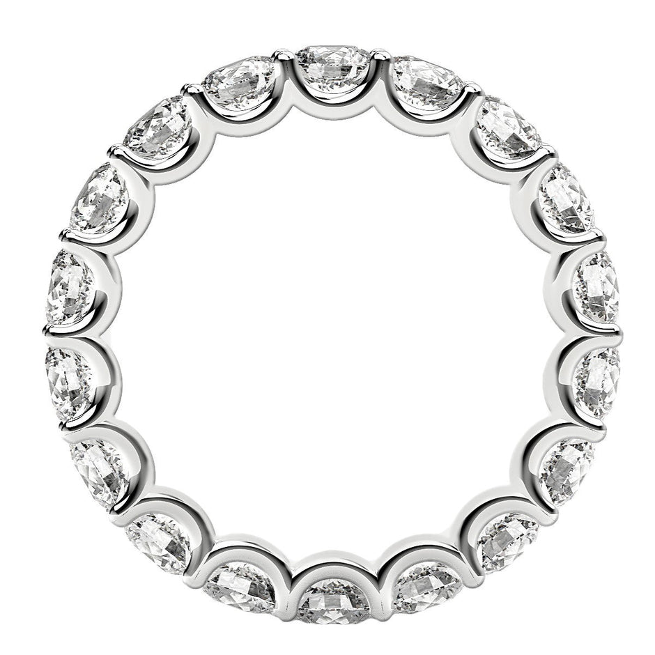 Round Cut Lab Grown Diamond Eternity Ring in 14k White Gold (2 cttw FG/VS2) - Rings - Custom Crafting Alliance, LLC