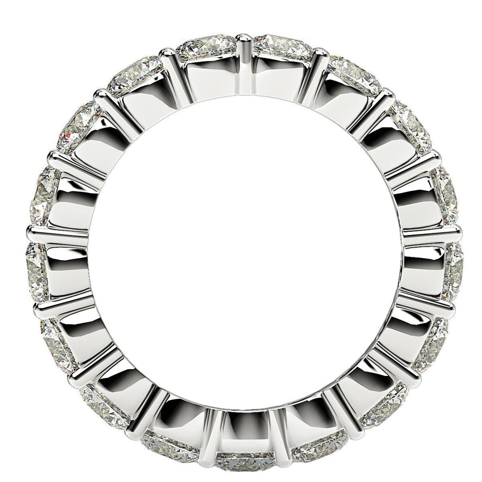 Round Cut Lab Grown Diamond Eternity Ring in 14k White Gold (3 cttw FG/VS2) - Rings - Custom Crafting Alliance, LLC