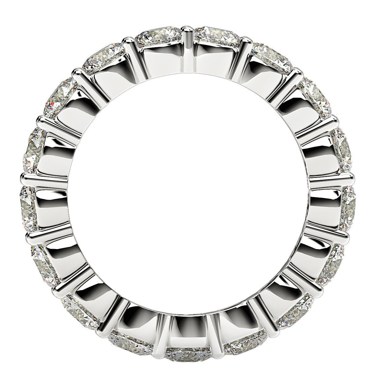 Round Cut Lab Grown Diamond Eternity Ring in 14k White Gold (3 cttw FG/VS2) - Rings - Custom Crafting Alliance, LLC