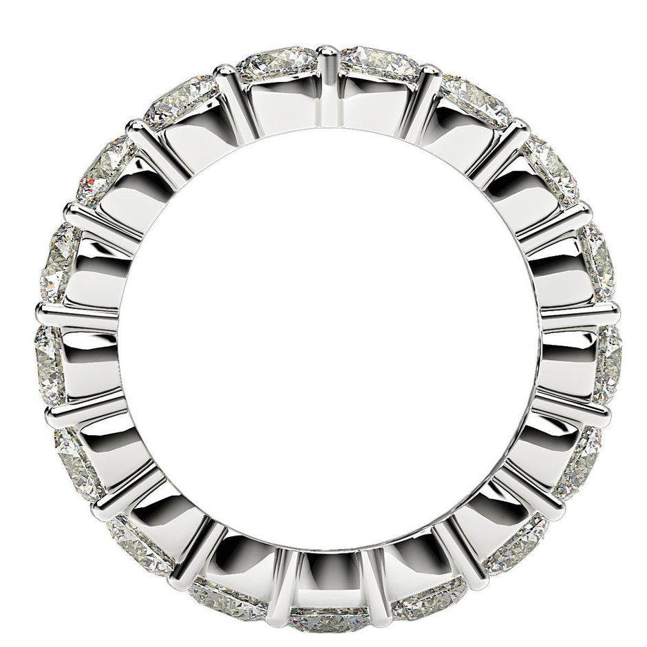 Round Cut Lab Grown Diamond Eternity Ring in 14k White Gold (3 cttw FG/VS2) - Rings - Custom Crafting Alliance, LLC