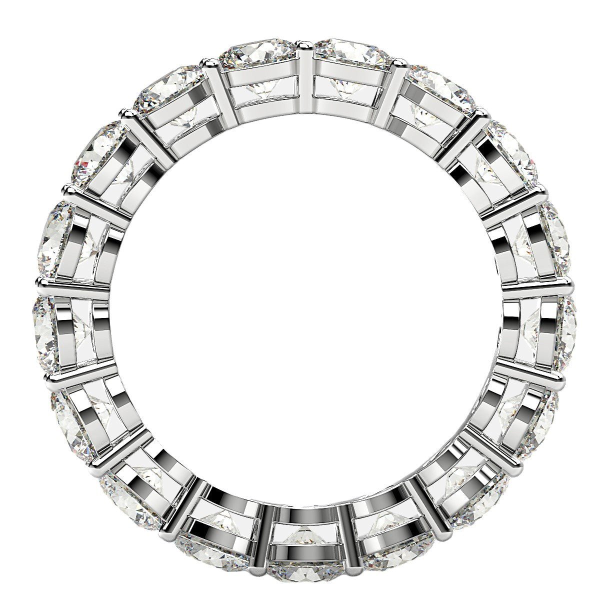 Round Cut Lab Grown Diamond Eternity Ring in 14k White Gold (3 cttw FG/VS2) - Rings - Custom Crafting Alliance, LLC