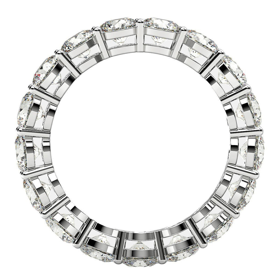 Round Cut Lab Grown Diamond Eternity Ring in 14k White Gold (3 cttw FG/VS2) - Rings - Custom Crafting Alliance, LLC