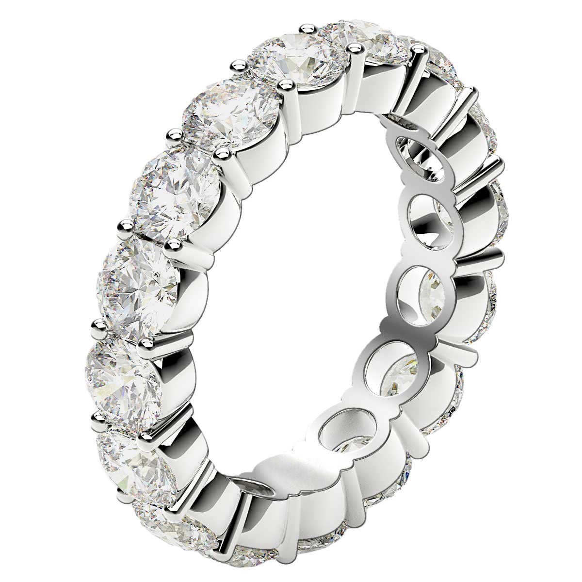 Round Cut Lab Grown Diamond Eternity Ring in 14k White Gold (4 cttw FG/VS2) - Rings - Custom Crafting Alliance, LLC