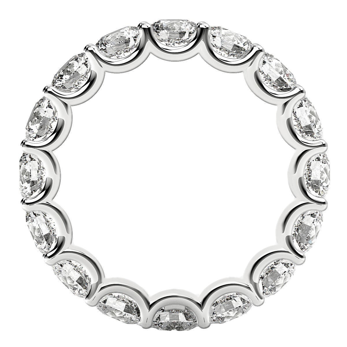 Round Cut Lab Grown Diamond Eternity Ring in 14k White Gold (4 cttw FG/VS2) - Rings - Custom Crafting Alliance, LLC