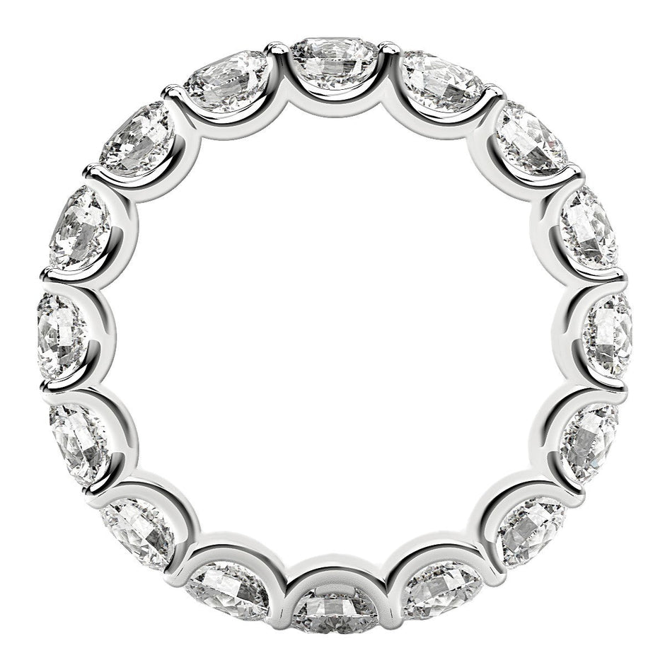 Round Cut Lab Grown Diamond Eternity Ring in 14k White Gold (4 cttw FG/VS2) - Rings - Custom Crafting Alliance, LLC
