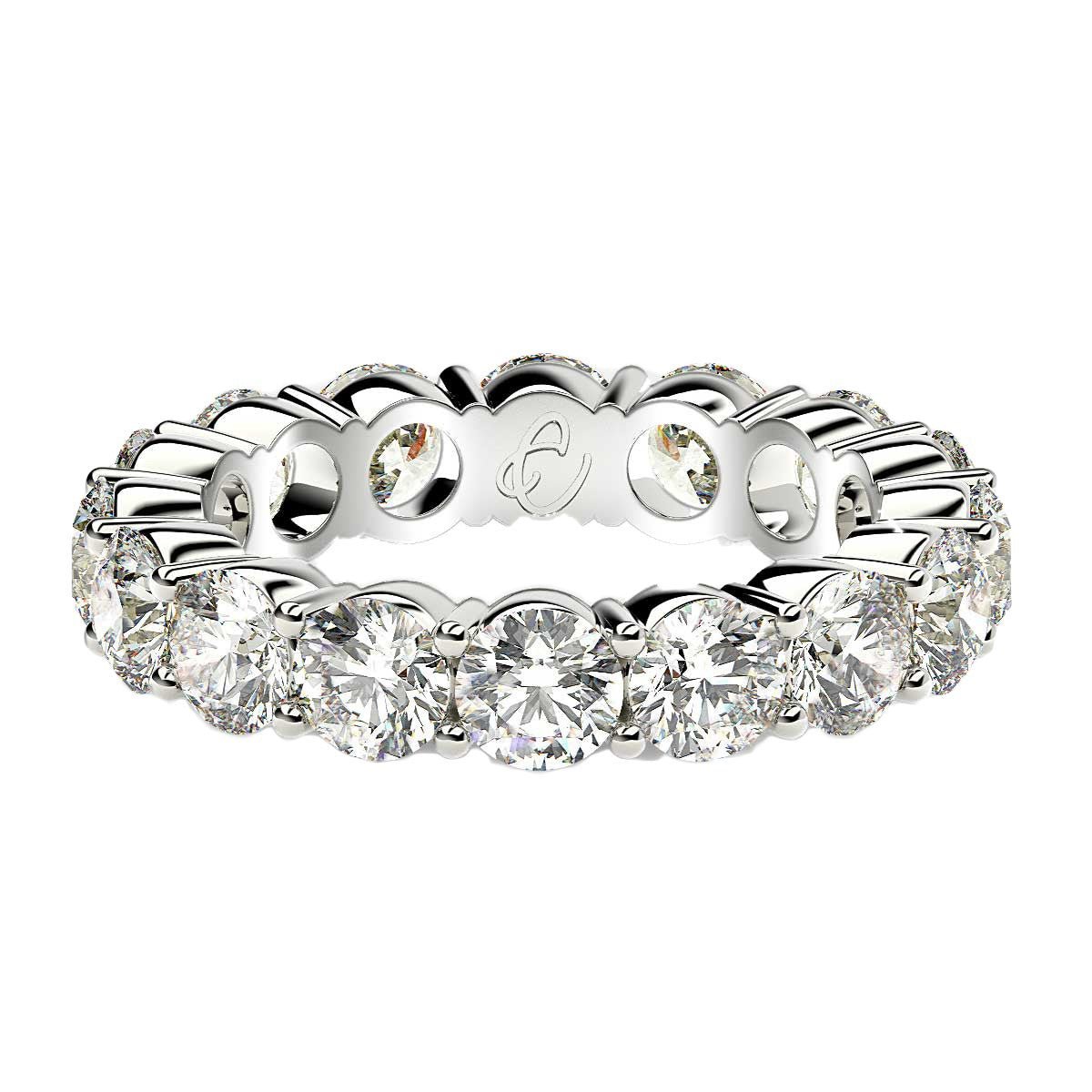 Round Cut Lab Grown Diamond Eternity Ring in 14k White Gold (4 cttw FG/VS2) - Rings - Custom Crafting Alliance, LLC