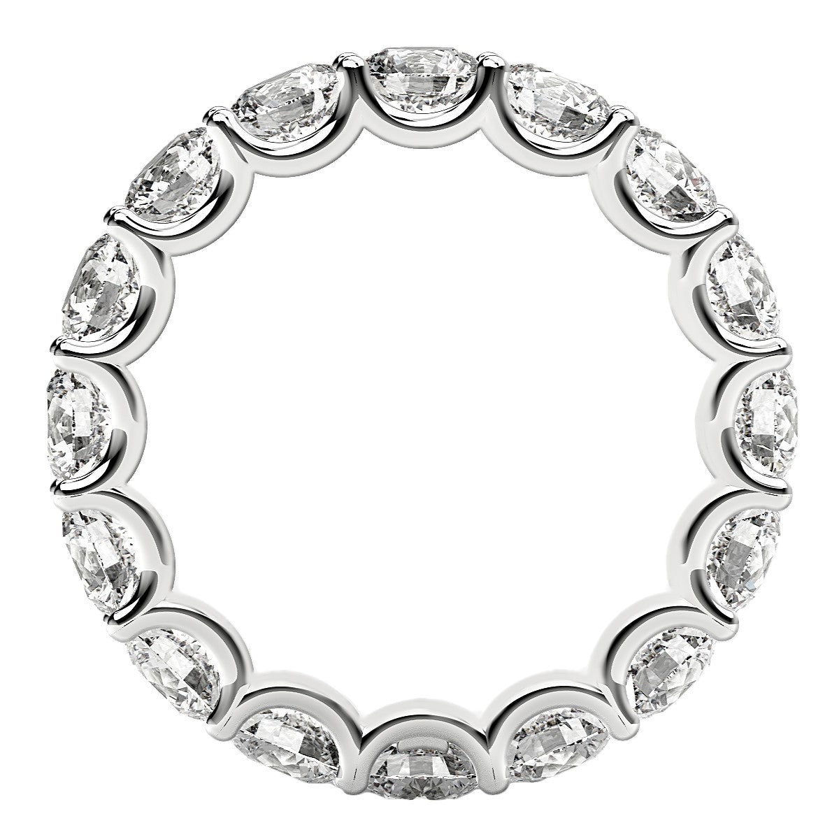 Round Cut Lab Grown Diamond Eternity Ring in 14k White Gold (4 cttw FG/VS2) - Rings - Custom Crafting Alliance, LLC