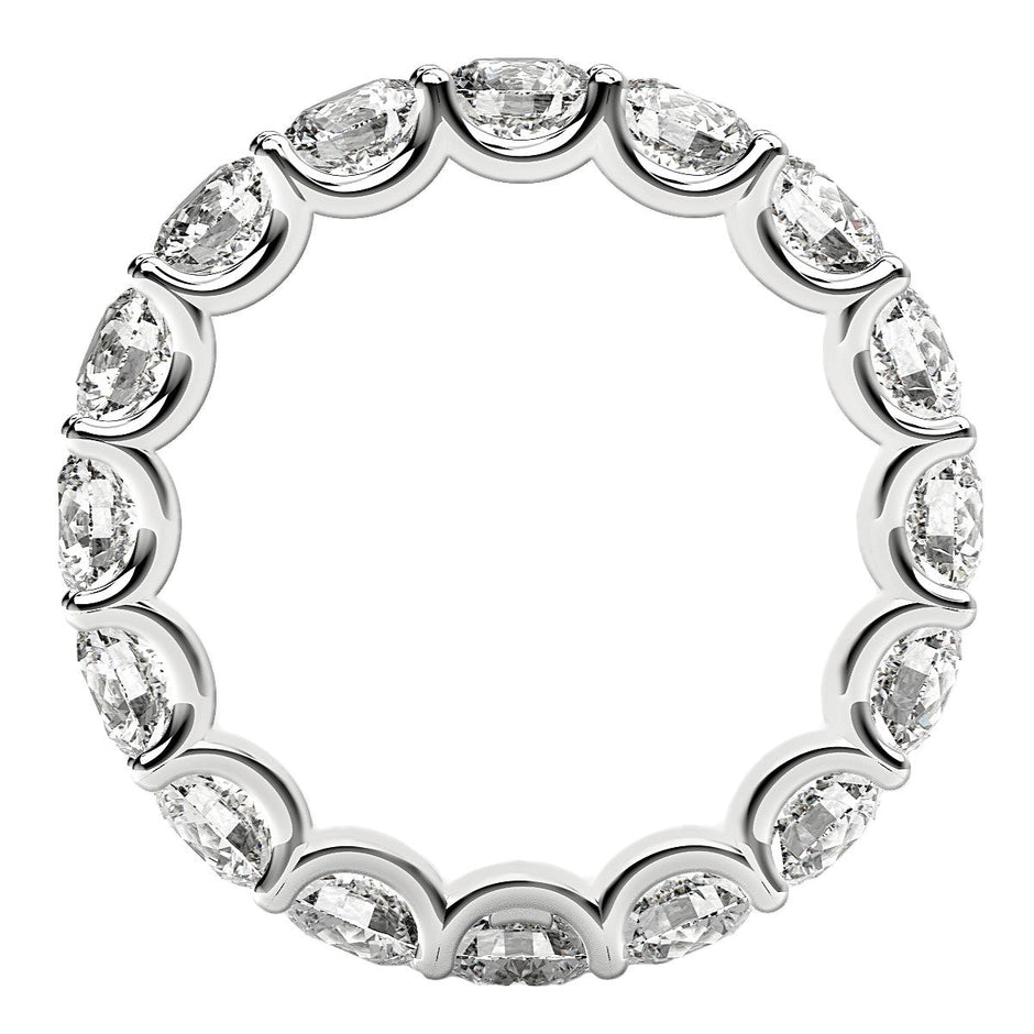 Round Cut Lab Grown Diamond Eternity Ring in 14k White Gold (4 cttw FG/VS2) - Rings - Custom Crafting Alliance, LLC