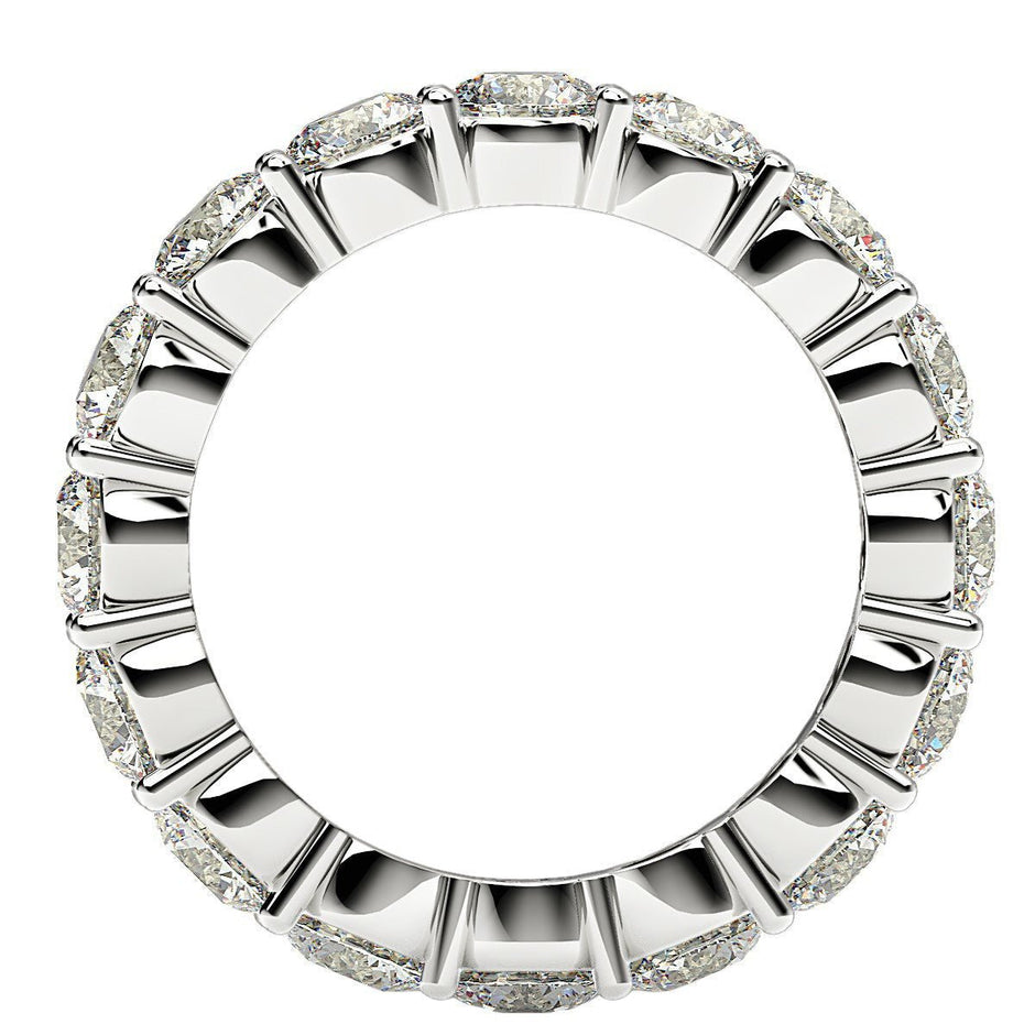 Round Cut Lab Grown Diamond Eternity Ring in 14k White Gold (4 cttw FG/VS2) - Rings - Custom Crafting Alliance, LLC