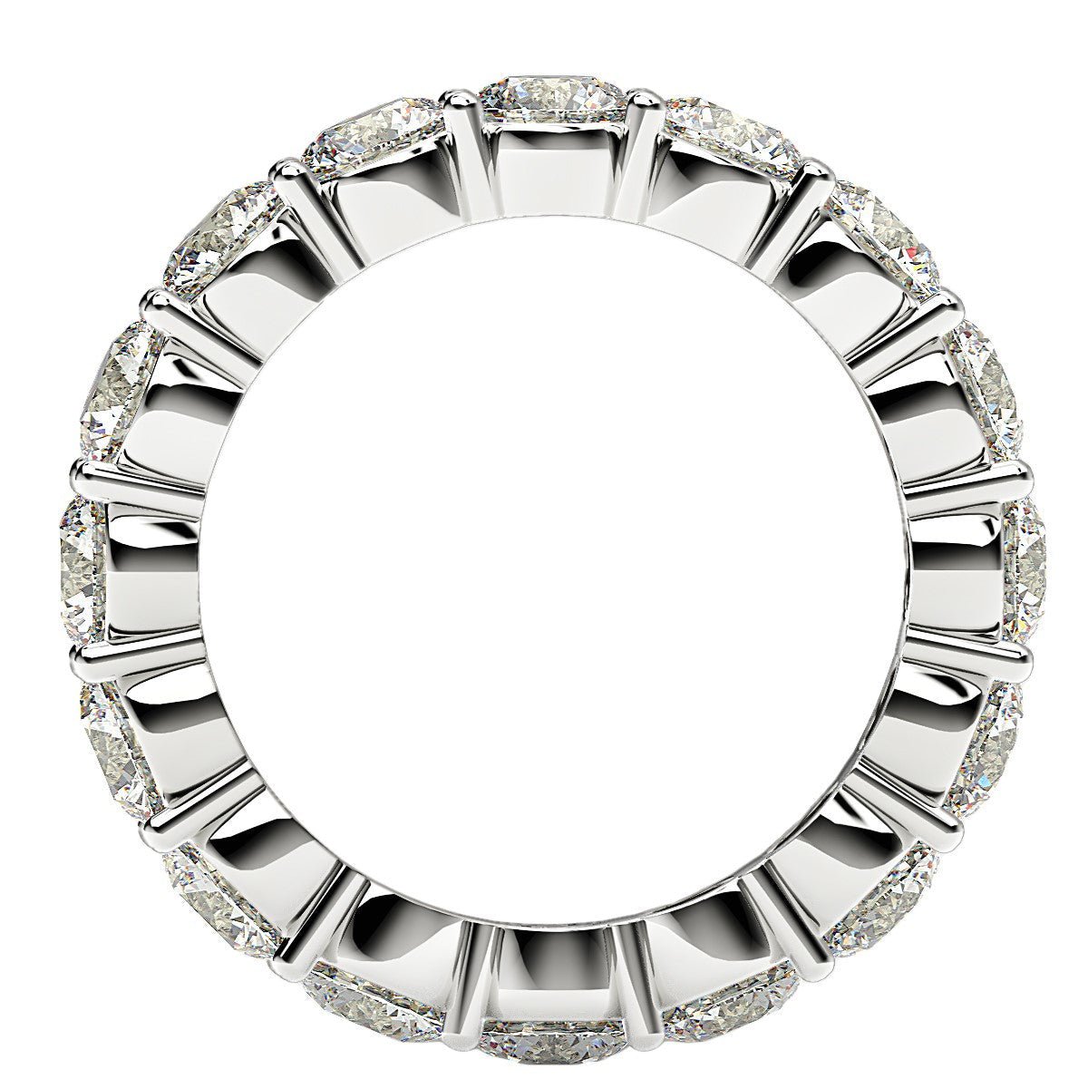 Round Cut Lab Grown Diamond Eternity Ring in 14k White Gold (4 cttw FG/VS2) - Rings - Custom Crafting Alliance, LLC