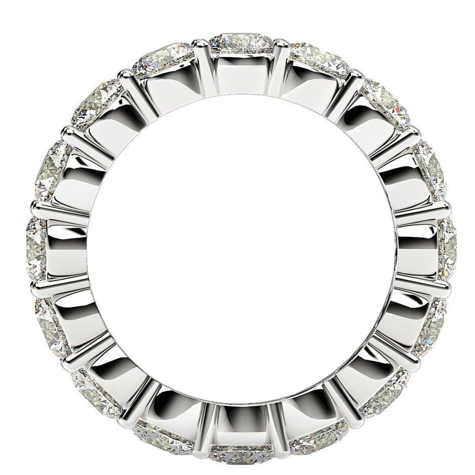 Round Cut Lab Grown Diamond Eternity Ring in 14k White Gold (4 cttw FG/VS2) - Rings - Custom Crafting Alliance, LLC