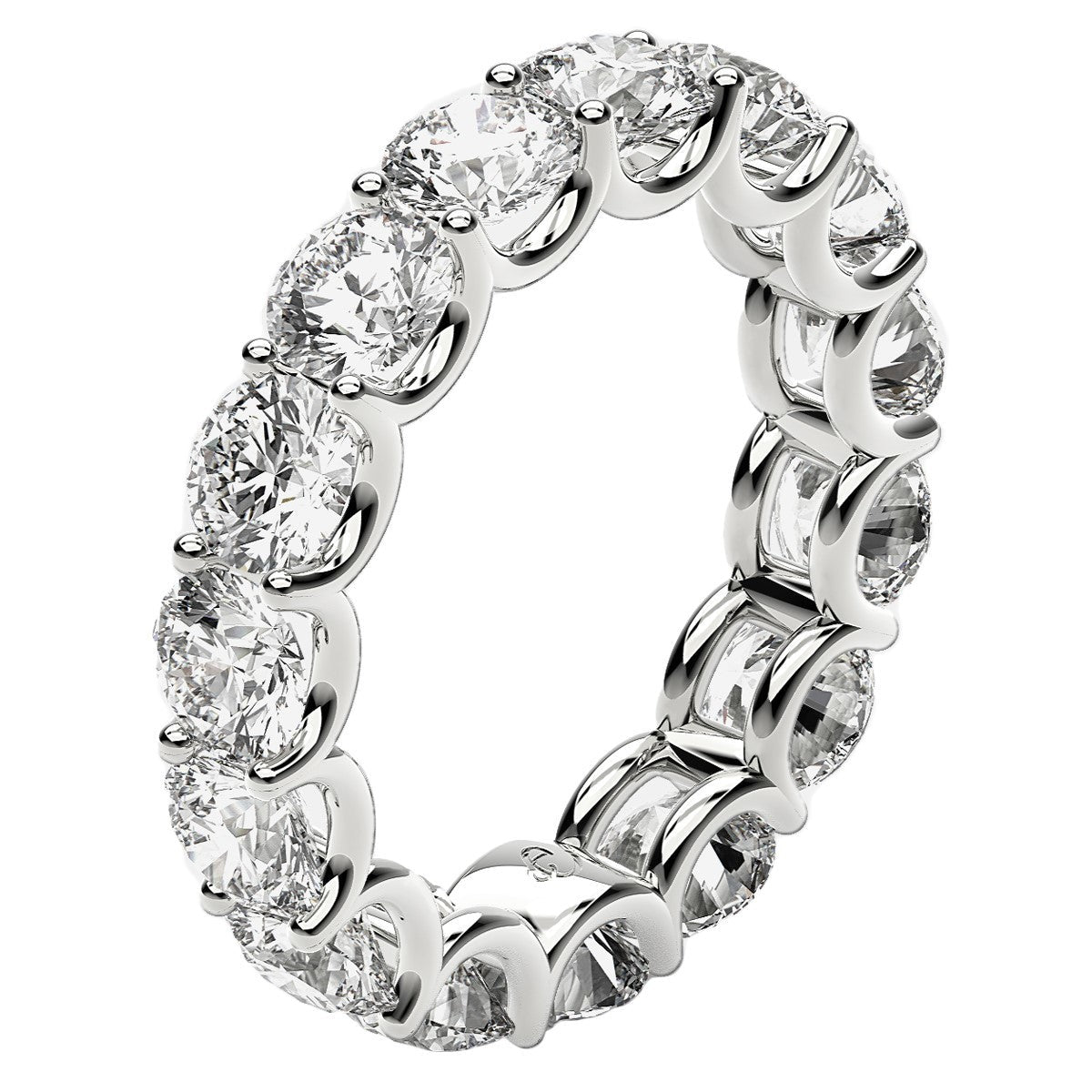 Round Cut Lab Grown Diamond Eternity Ring in 14k White Gold (5 cttw FG/VS2) - Rings - Custom Crafting Alliance, LLC