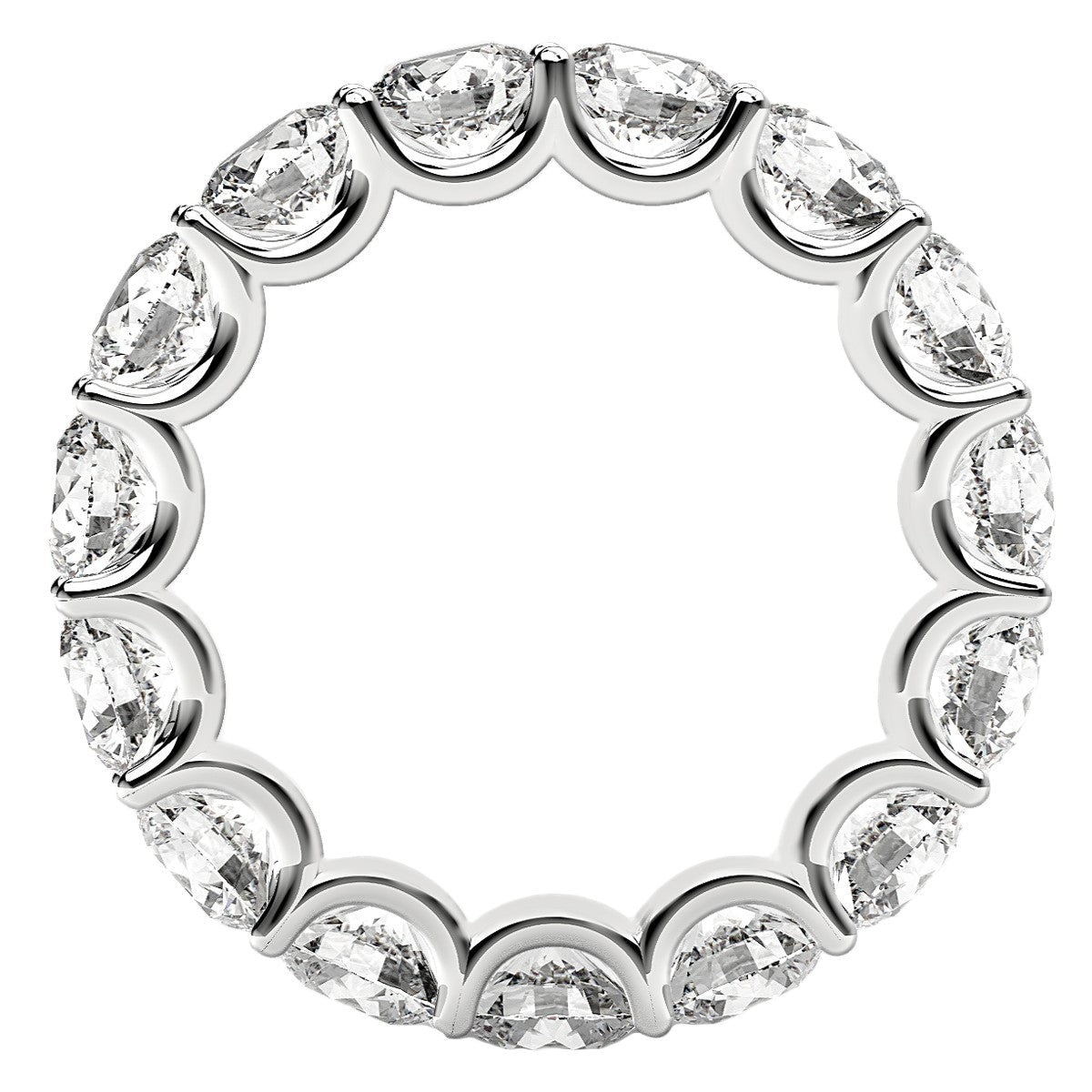 Round Cut Lab Grown Diamond Eternity Ring in 14k White Gold (5 cttw FG/VS2) - Rings - Custom Crafting Alliance, LLC