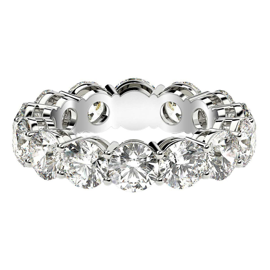 Round Cut Lab Grown Diamond Eternity Ring in 14k White Gold (6 cttw FG/VS2) - Rings - Custom Crafting Alliance, LLC