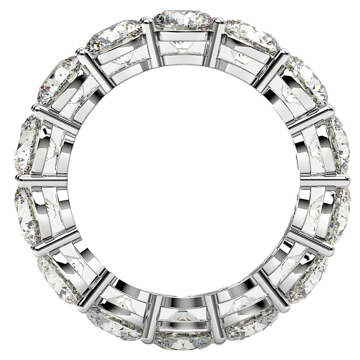 Round Cut Lab Grown Diamond Eternity Ring in 14k White Gold (6 cttw FG/VS2) - Rings - Custom Crafting Alliance, LLC