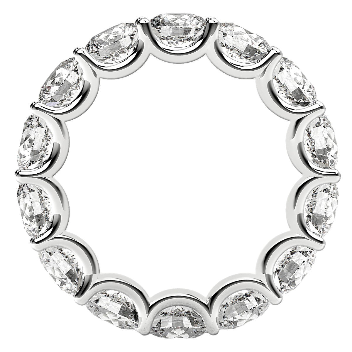 Round Cut Lab Grown Diamond Eternity Ring in 14k White Gold (6 cttw FG/VS2) - Rings - Custom Crafting Alliance, LLC