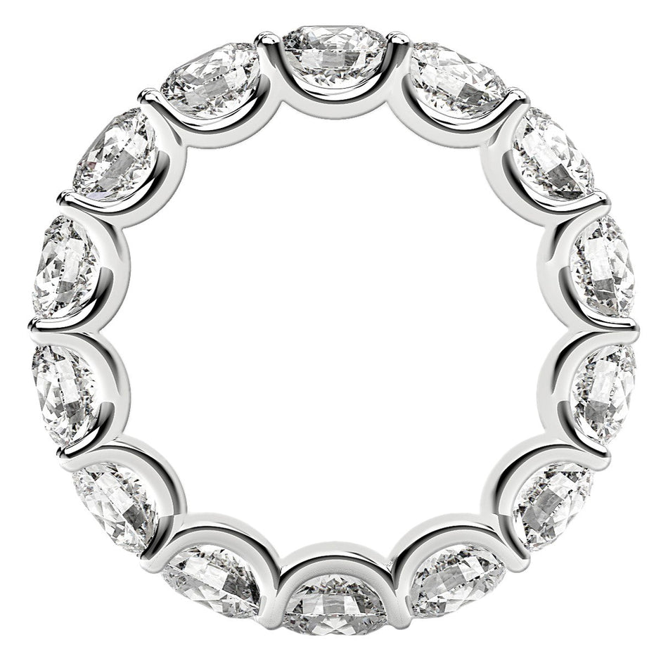 Round Cut Lab Grown Diamond Eternity Ring in 14k White Gold (6 cttw FG/VS2) - Rings - Custom Crafting Alliance, LLC