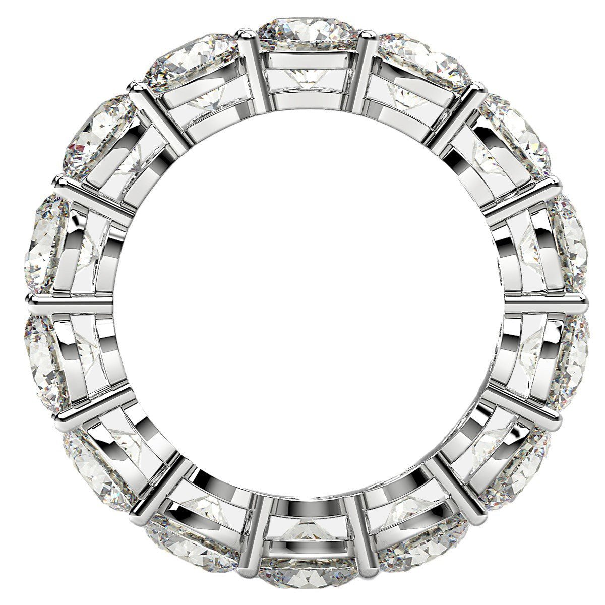 Round Cut Lab Grown Diamond Eternity Ring in 14k White Gold (6 cttw FG/VS2) - Rings - Custom Crafting Alliance, LLC